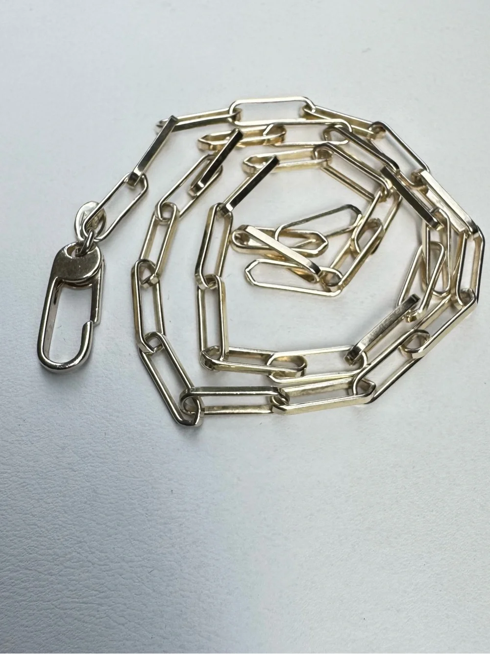 Italian 925 Sterling Silver Gold Over Paperclip Chain Necklace 19”